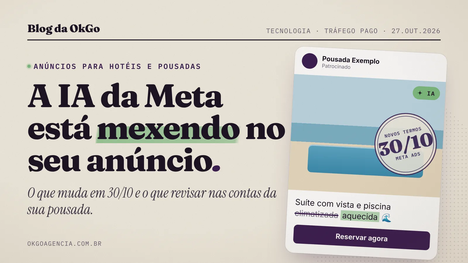 A IA da meta esta mexendo no seu anuncio